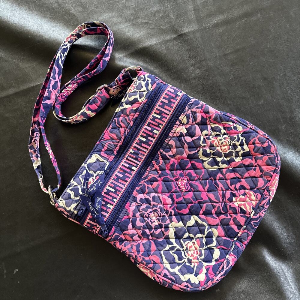 Vera Bradley Crossbody Purple Pink Blue Adjustable Strap Bag Purse - READ